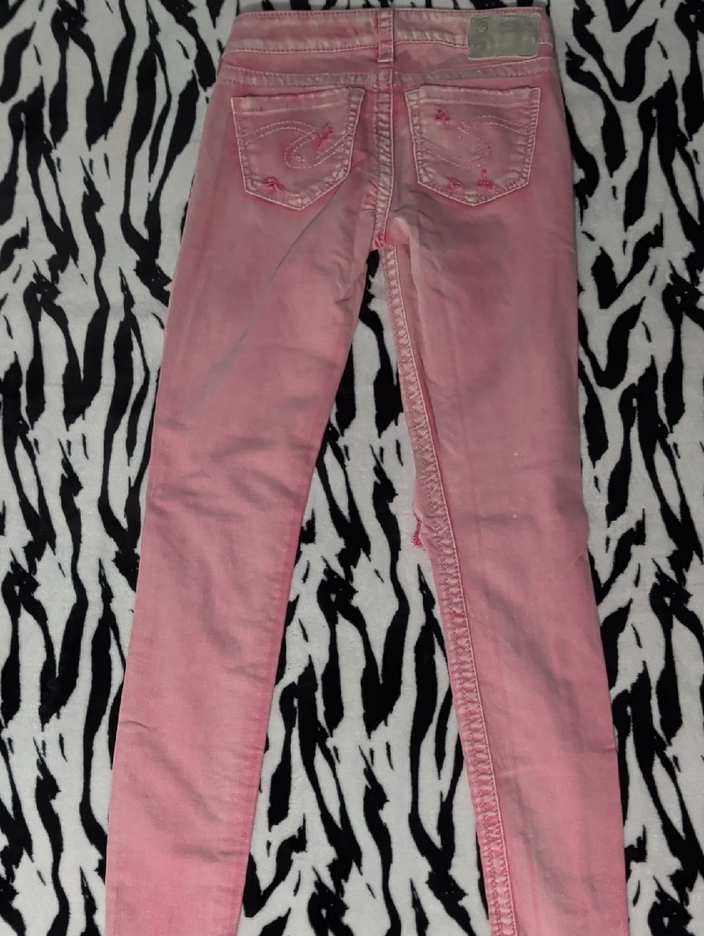 Pink Distressed SILVER CAMDEN Women’s Jeans size 24 - Picture 6 of 8